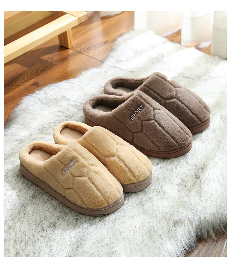 Women Cotton Furry Slippers Pink Running Warm Indoor Winter — feature 15