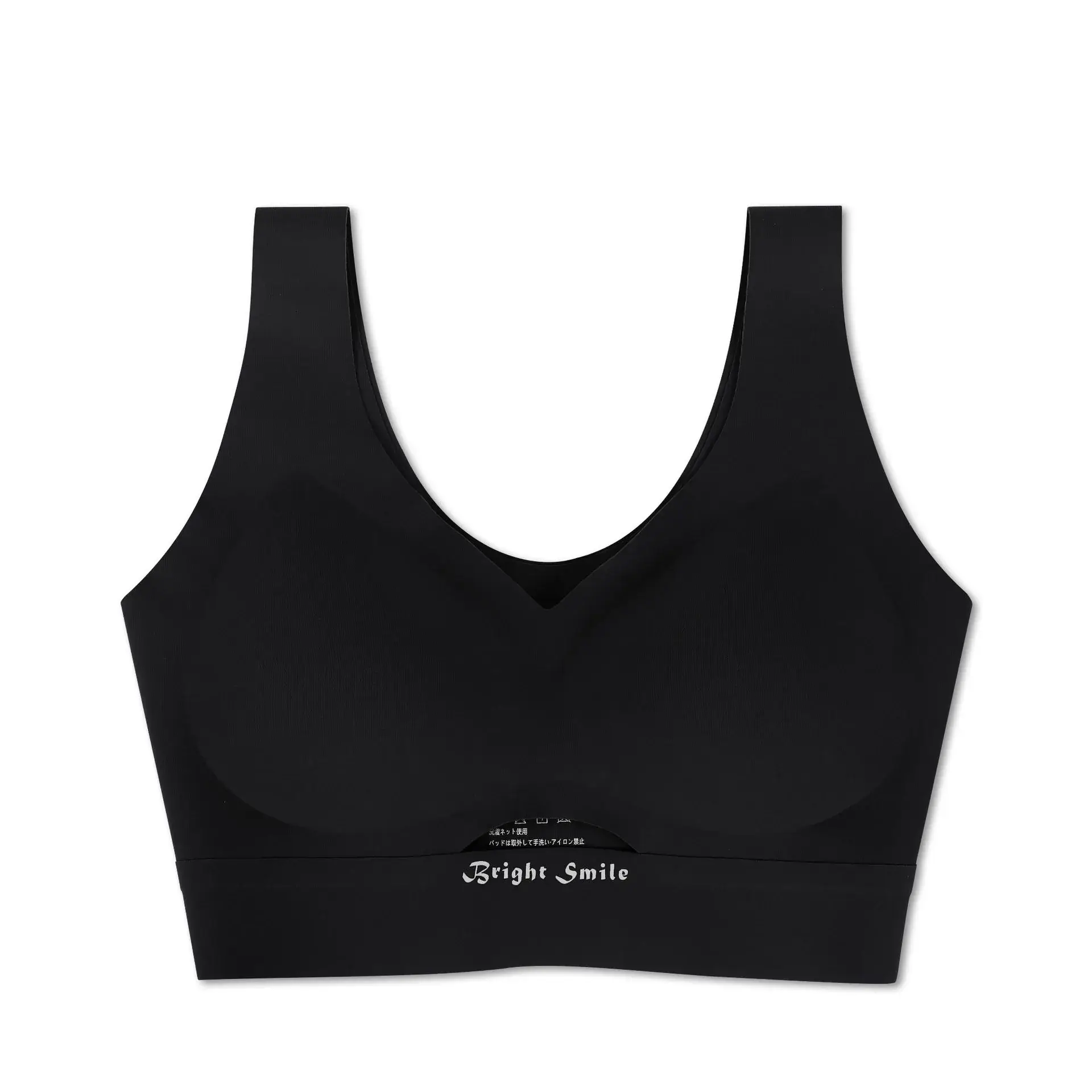 Women's Light Blue Push Up Sports Bra with V-Neck - Image 5