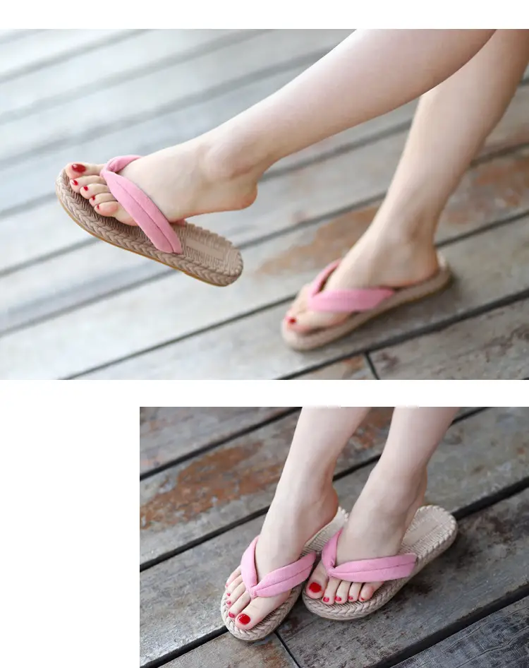 Women's Pink Japanese Style Soft Sole Flip Flops — feature 5
