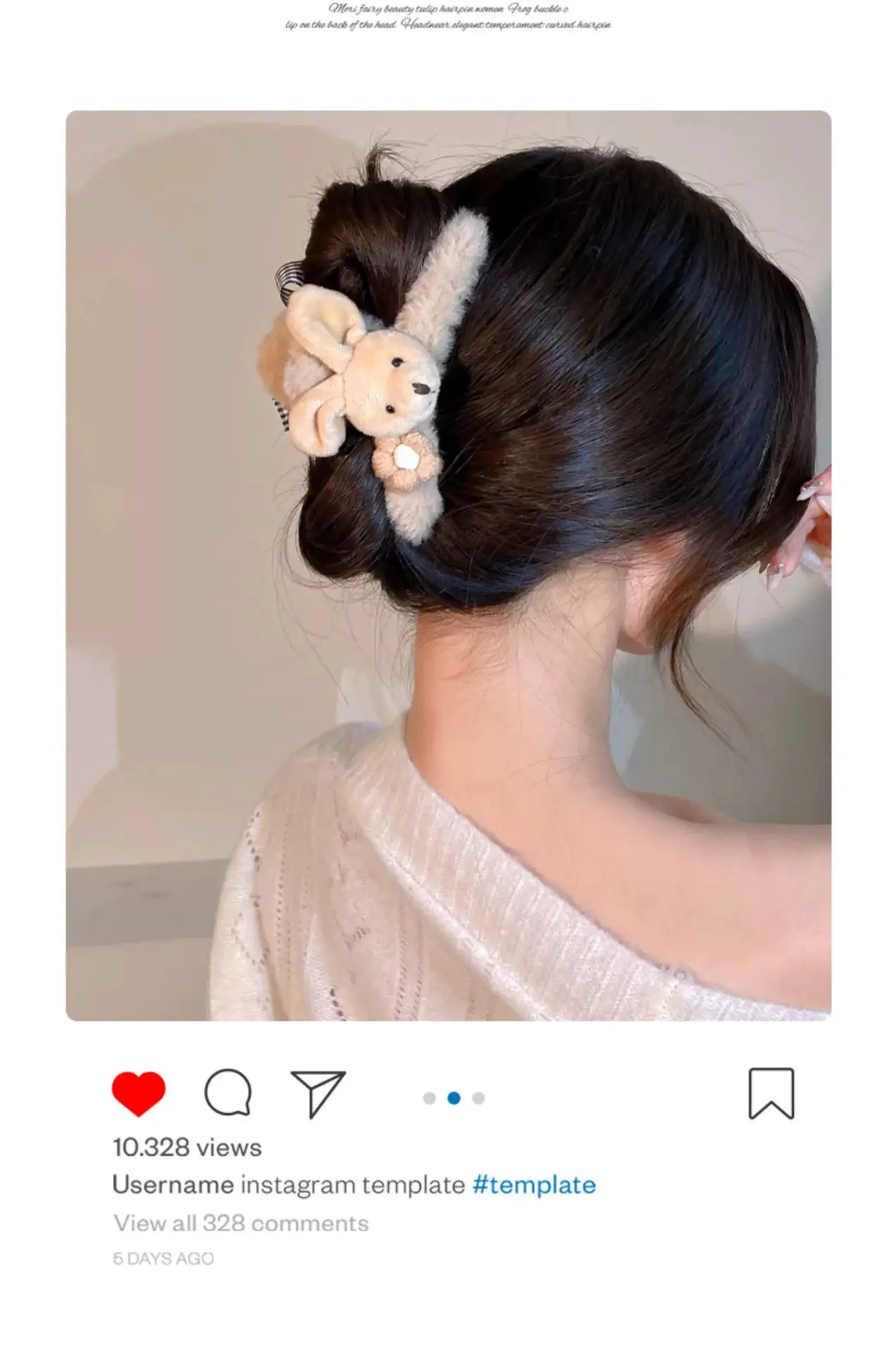 Autumn Bear Plush Hairpins with Bow Accessories — feature 2