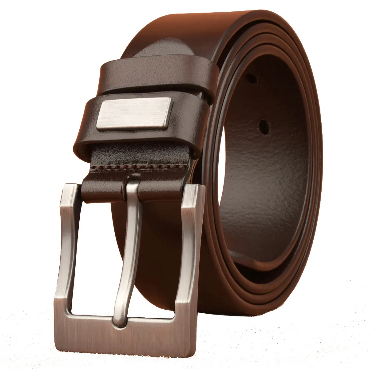 New Men's Genuine Leather Belt with Retro Pin Buckle