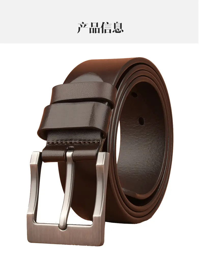 New Men's Genuine Leather Belt with Retro Pin Buckle — feature 10