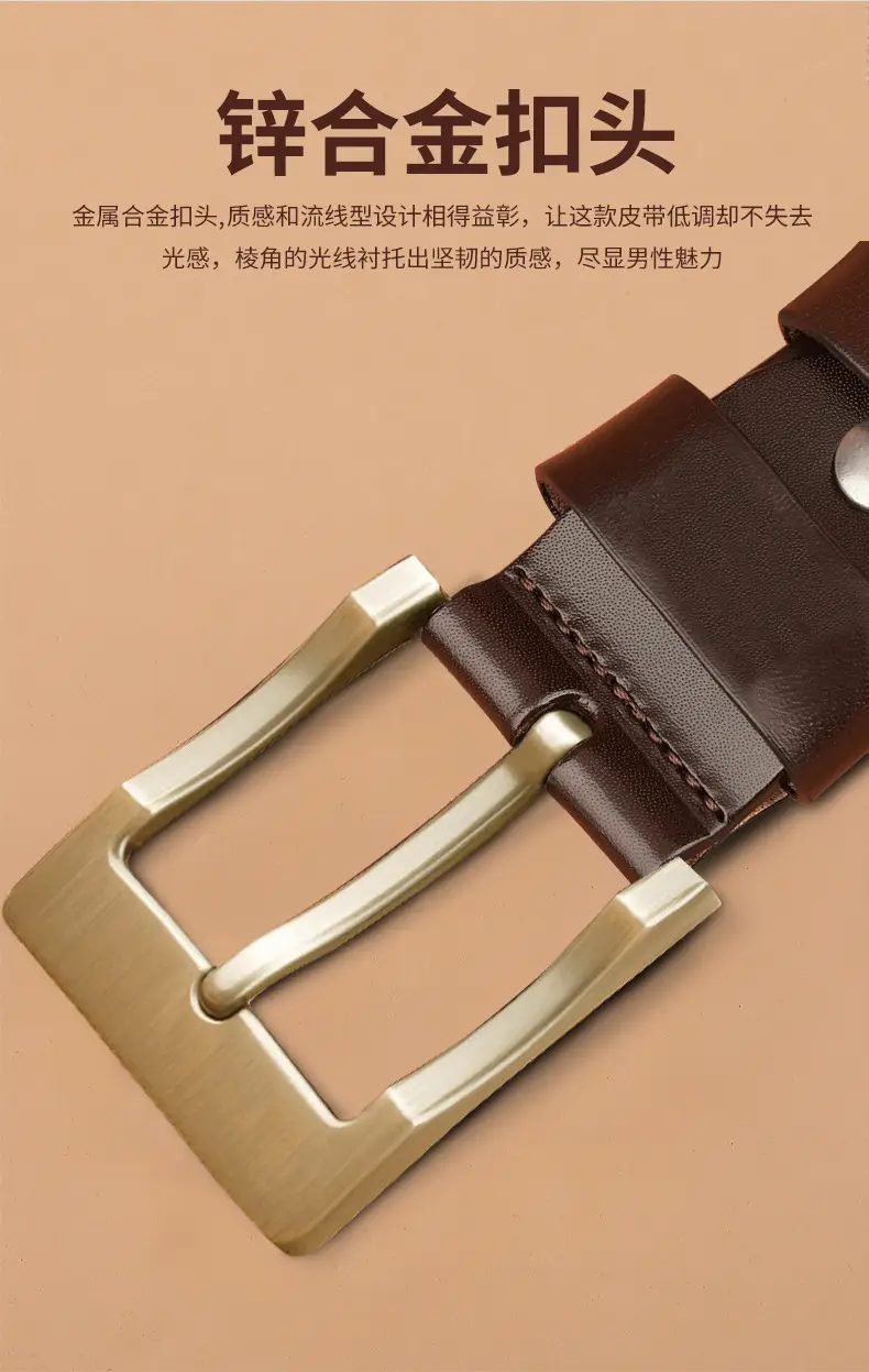 New Men's Genuine Leather Belt with Retro Pin Buckle — feature 21