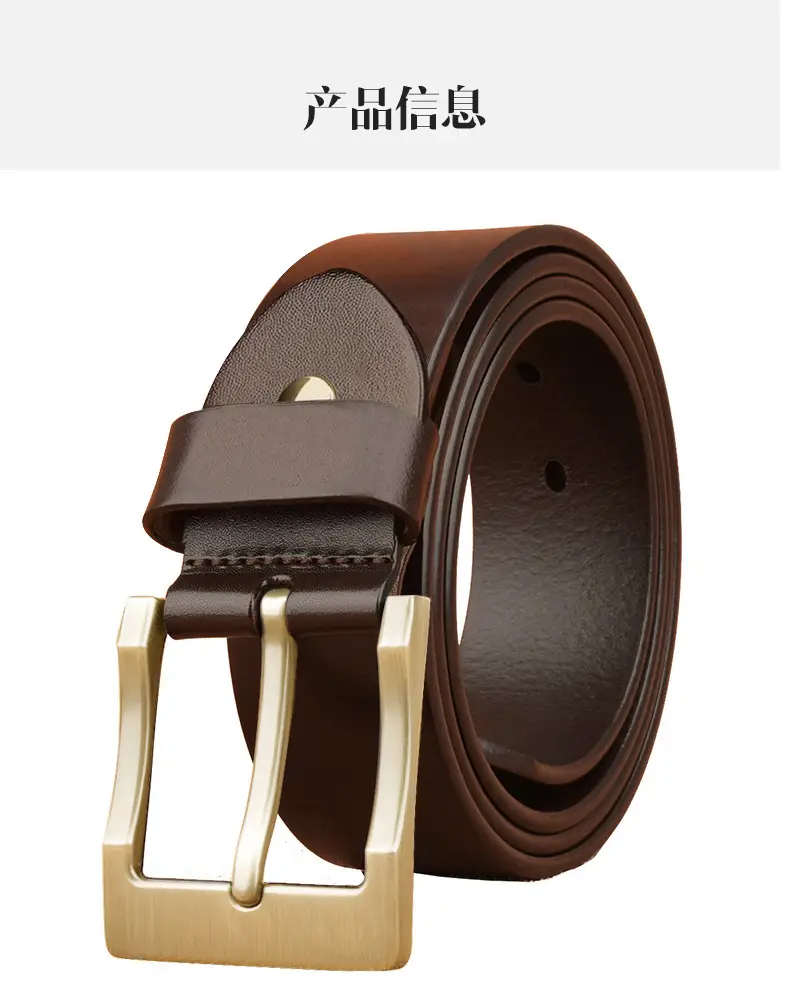 New Men's Genuine Leather Belt with Retro Pin Buckle — feature 25