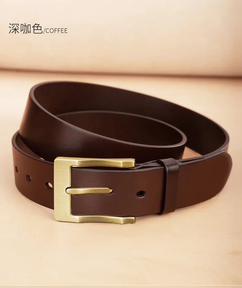 New Men's Genuine Leather Belt with Retro Pin Buckle — feature 26