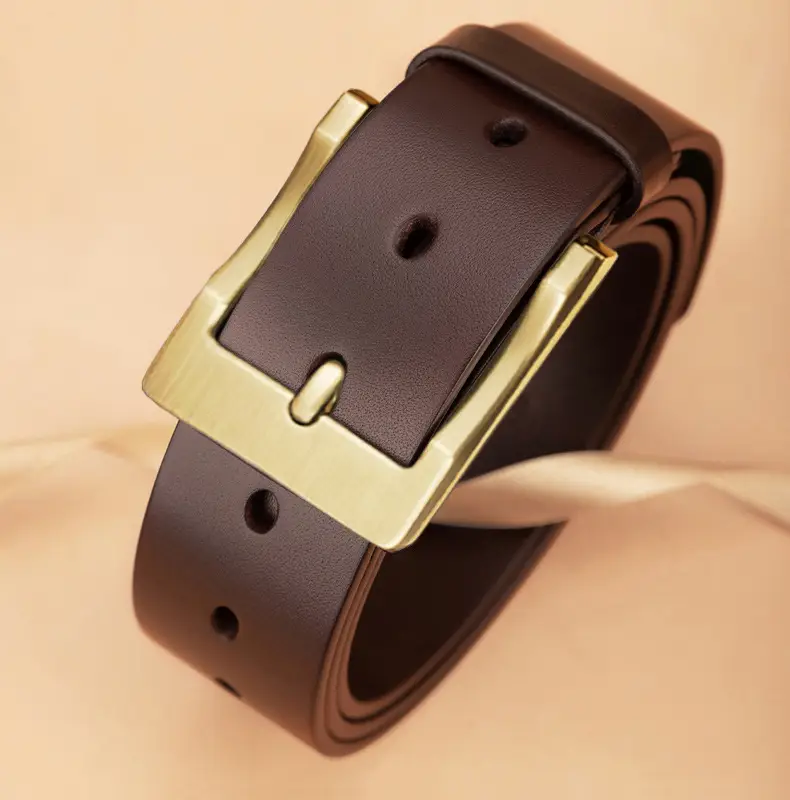 New Men's Genuine Leather Belt with Retro Pin Buckle — feature 27