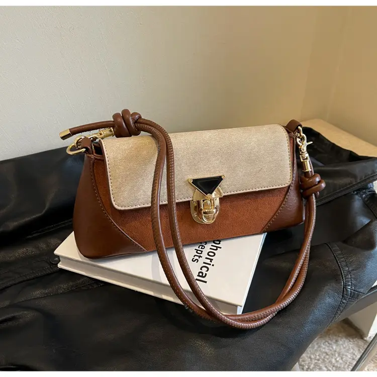 Women's Black Leather Shoulder Bag with Gold Clasp — feature 31