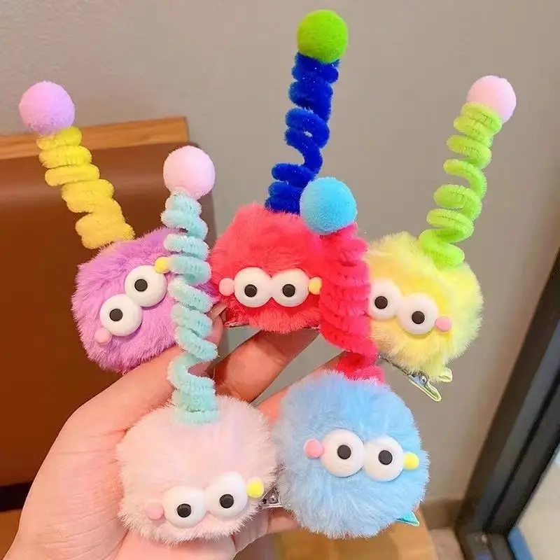 Plush Monster Hairpin with Pink Tassel - Image 9