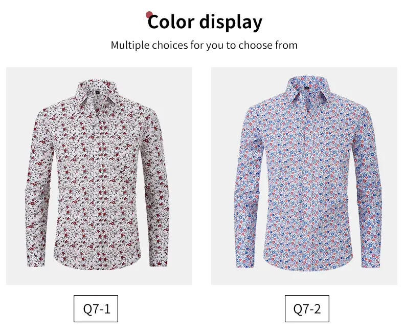 Men Printed Long Sleeve Shirt Extra Large Black White Floral — feature 18