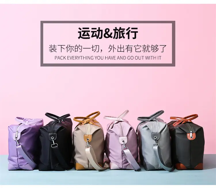 Women's Purple Shoulder Bag with Strap & Leather Trim — feature 11