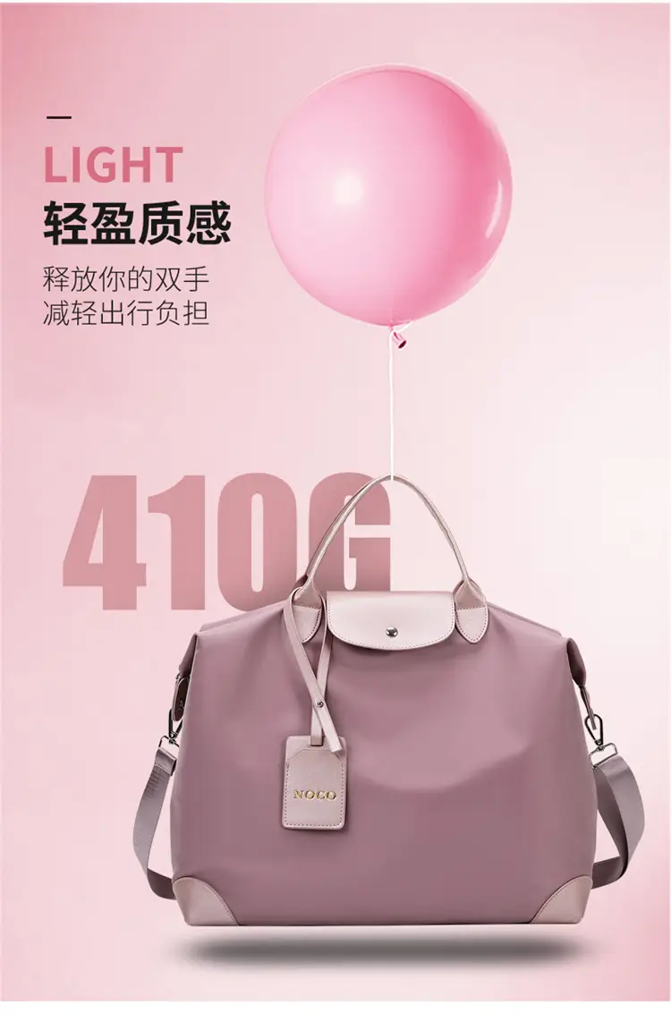 Women's Purple Shoulder Bag with Strap & Leather Trim — feature 15