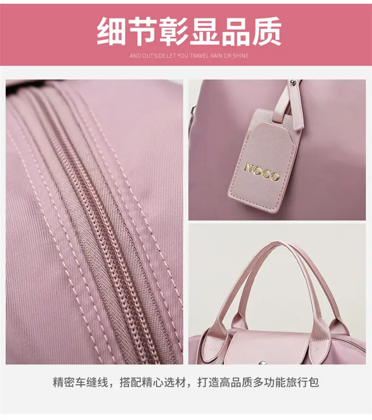 Women's Purple Shoulder Bag with Strap & Leather Trim — feature 18
