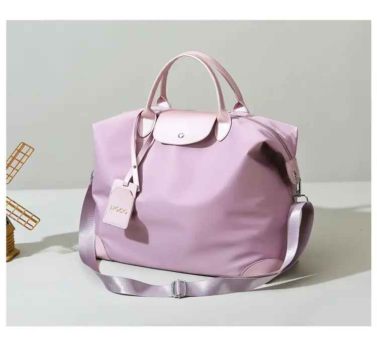 Women's Purple Shoulder Bag with Strap & Leather Trim — feature 24