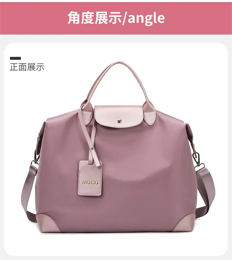 Women's Purple Shoulder Bag with Strap & Leather Trim — feature 33