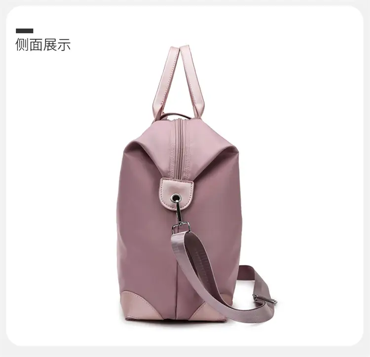 Women's Purple Shoulder Bag with Strap & Leather Trim — feature 35