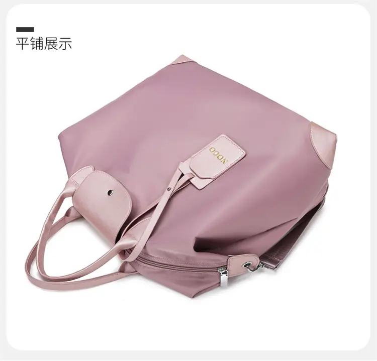 Women's Purple Shoulder Bag with Strap & Leather Trim — feature 38