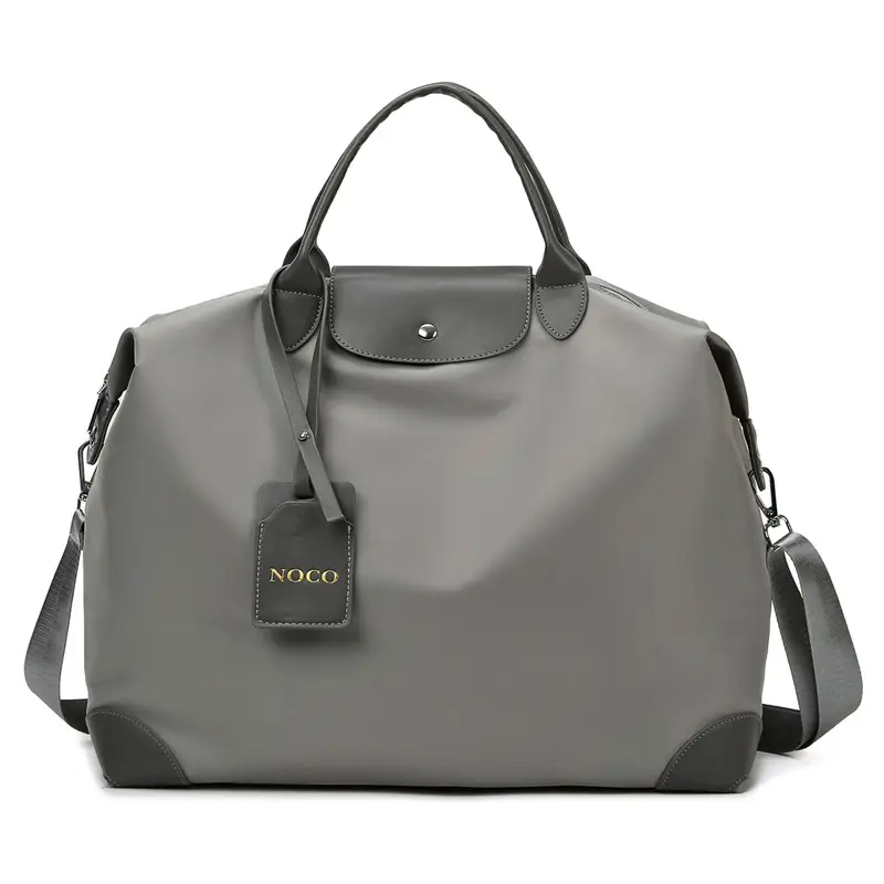 Women's Purple Shoulder Bag with Strap & Leather Trim - Image 2