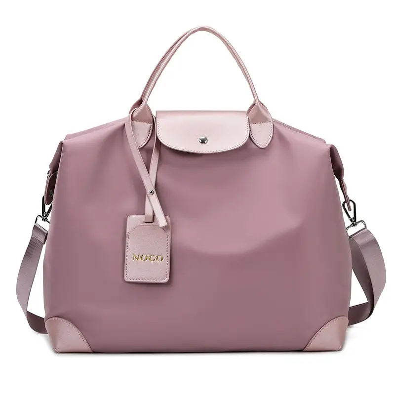 Women's Purple Shoulder Bag with Strap & Leather Trim - Image 3