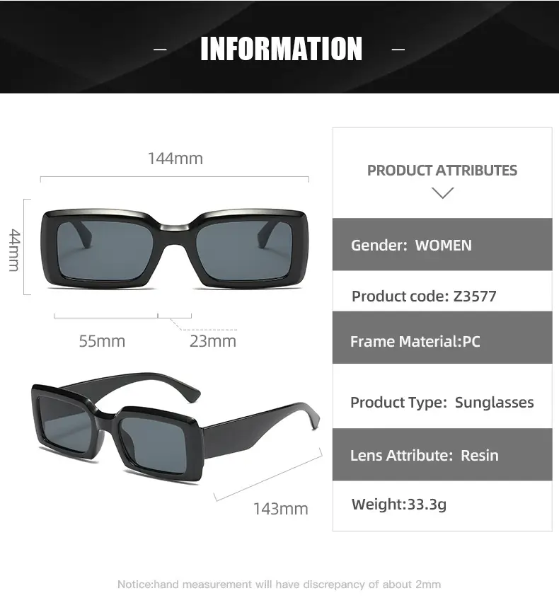 New European American Fashion Rectangular Sunglasses Women β feature 2