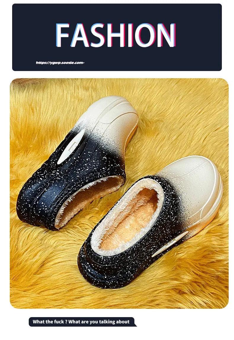 New Cotton Slip-On Winter Shoes for Men Women Fleece Lined Warm Waterproof — feature 1