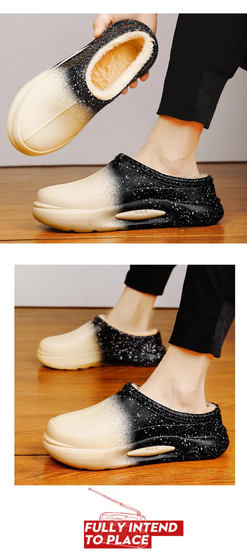 New Cotton Slip-On Winter Shoes for Men Women Fleece Lined Warm Waterproof — feature 4