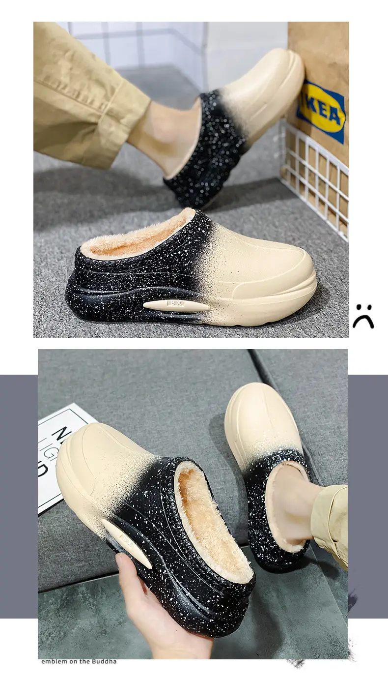 New Cotton Slip-On Winter Shoes for Men Women Fleece Lined Warm Waterproof — feature 5