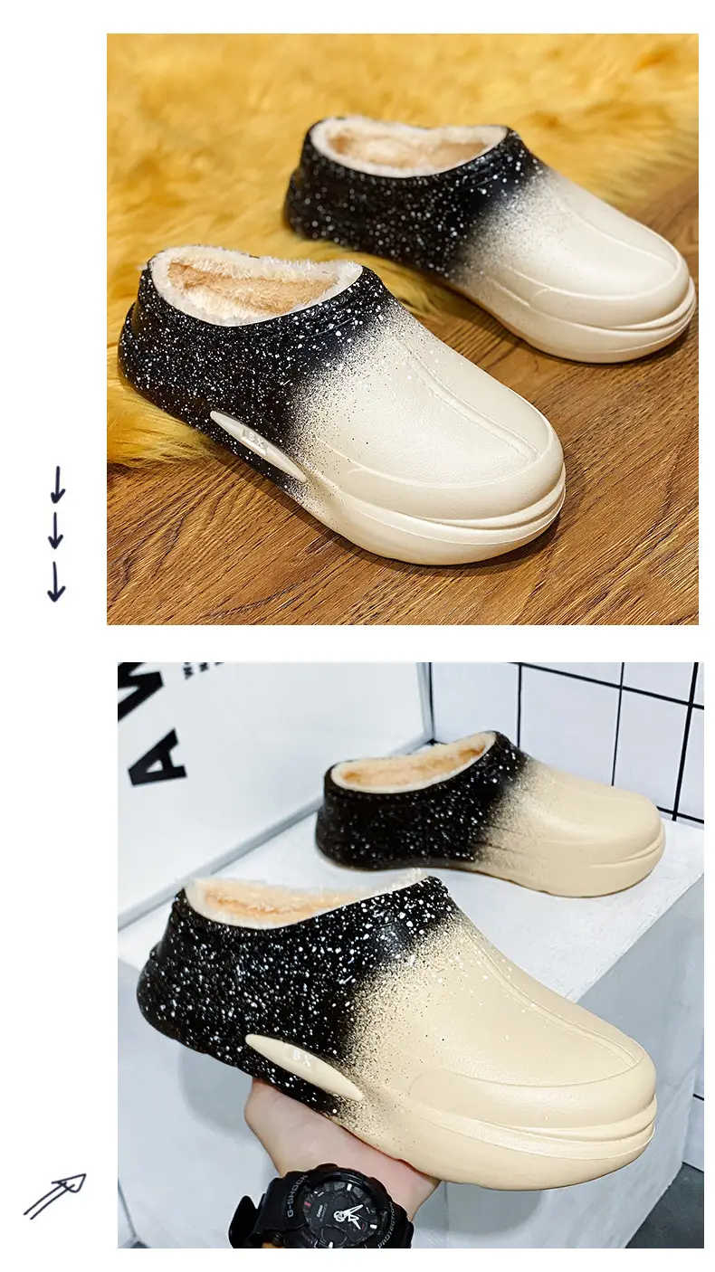 New Cotton Slip-On Winter Shoes for Men Women Fleece Lined Warm Waterproof — feature 6