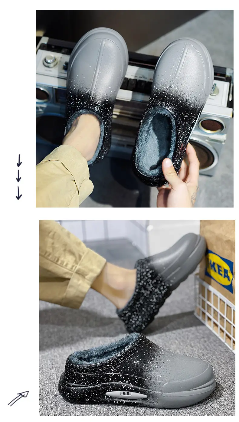 New Cotton Slip-On Winter Shoes for Men Women Fleece Lined Warm Waterproof — feature 8