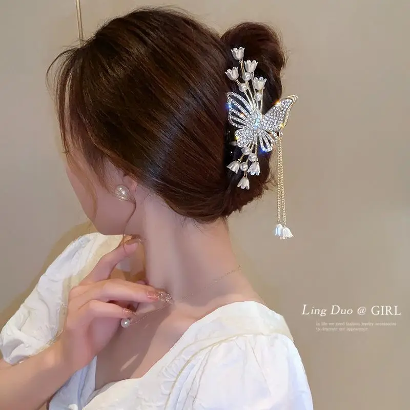 Chinese Style Pearl Rhinestone Hair Clip 11cm — feature 10