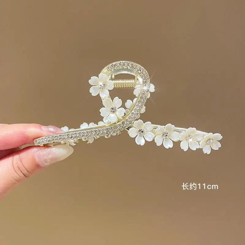 Chinese Style Pearl Rhinestone Hair Clip 11cm - Image 15