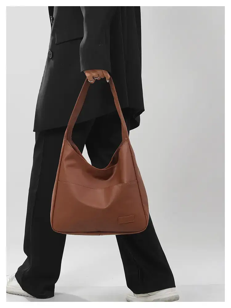 Women's Retro Shoulder Bag Brown Large Capacity 2023 — feature 19