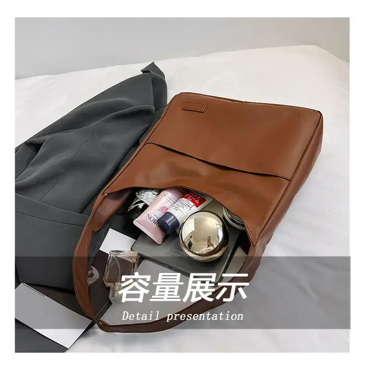 Women's Retro Shoulder Bag Brown Large Capacity 2023 — feature 9
