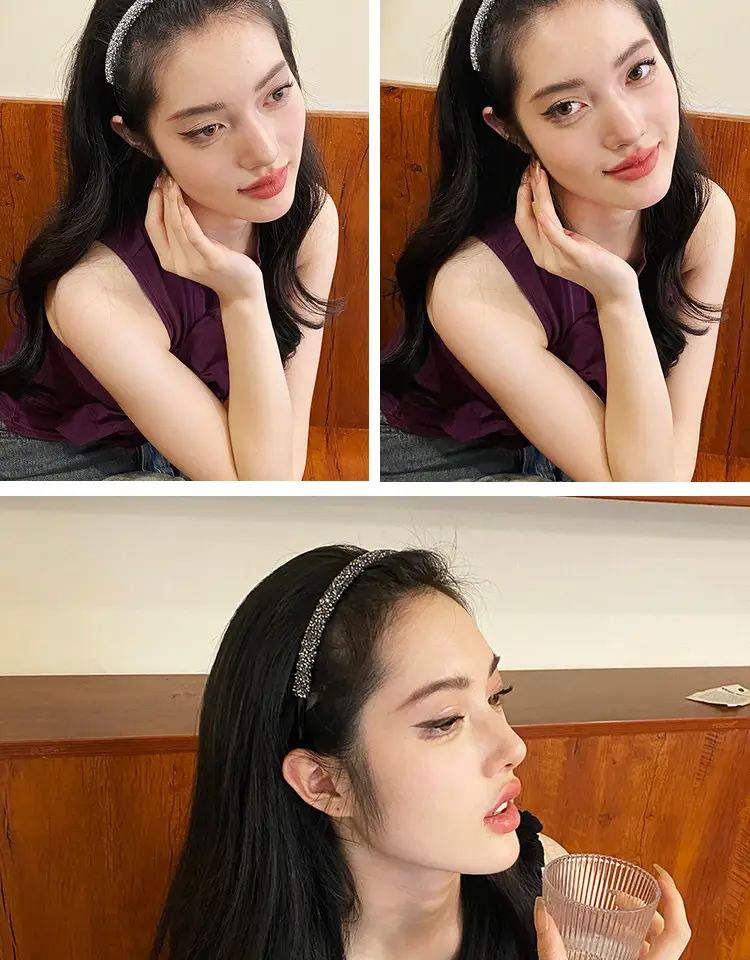 Broken Hair Finish Diamond Hairband for Women — feature 6