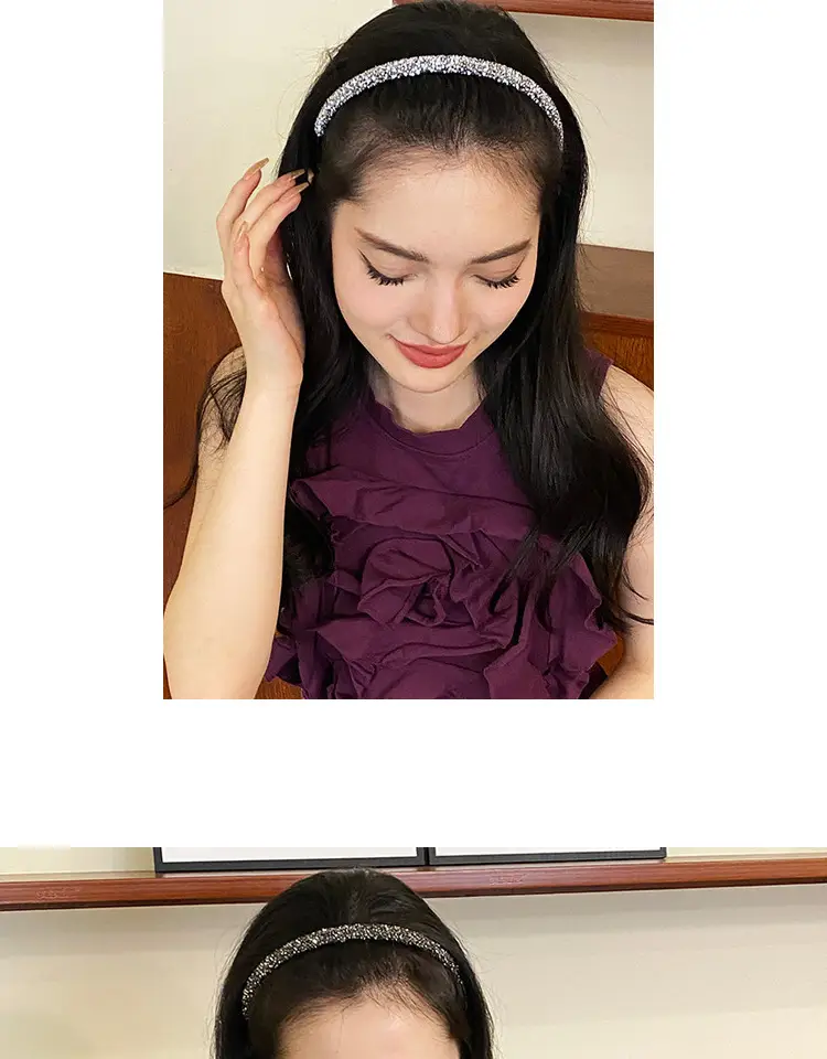 Broken Hair Finish Diamond Hairband for Women — feature 9