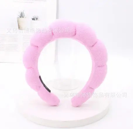 Girls Pink Puffy Sponge Headband for Outing - Image 2