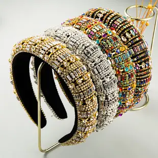 Wide Brim Sponge Diamond Headband for Women — feature 9