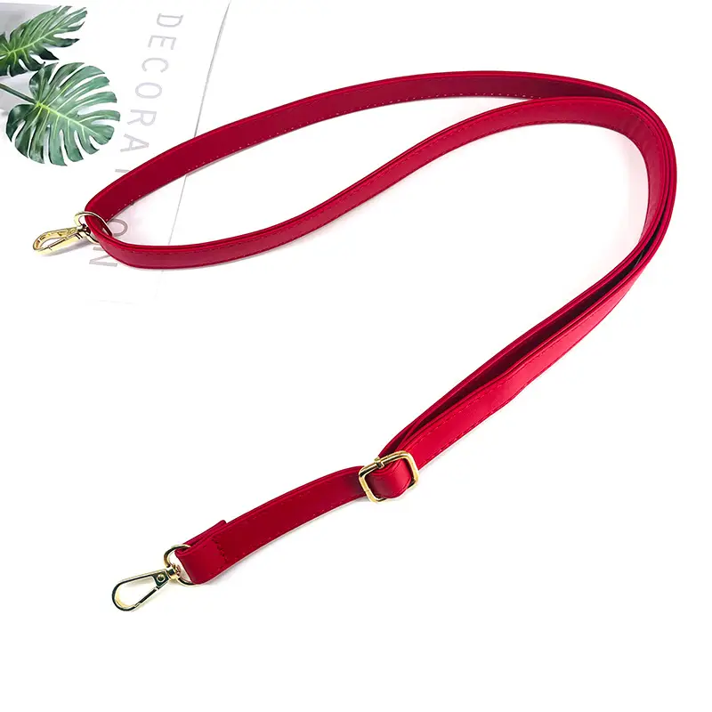 Adjustable Leather Shoulder Strap Bag Accessories in Red Green Pink Black - Image 6