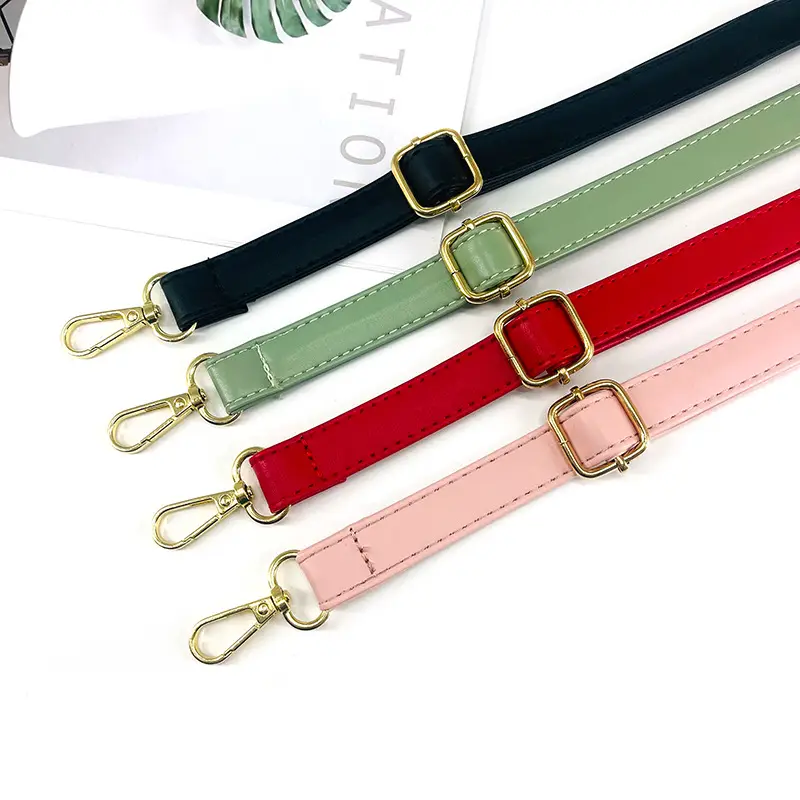 Adjustable Leather Shoulder Strap Bag Accessories in Red Green Pink Black — feature 13