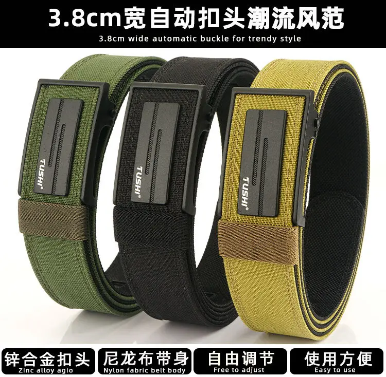 Men's 3.8" Cross-Body Belt with Automatic Buckle & Nylon Strap — feature 3