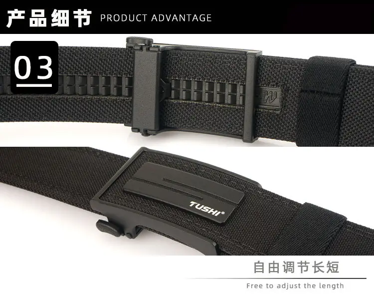 Men's 3.8" Cross-Body Belt with Automatic Buckle & Nylon Strap — feature 9