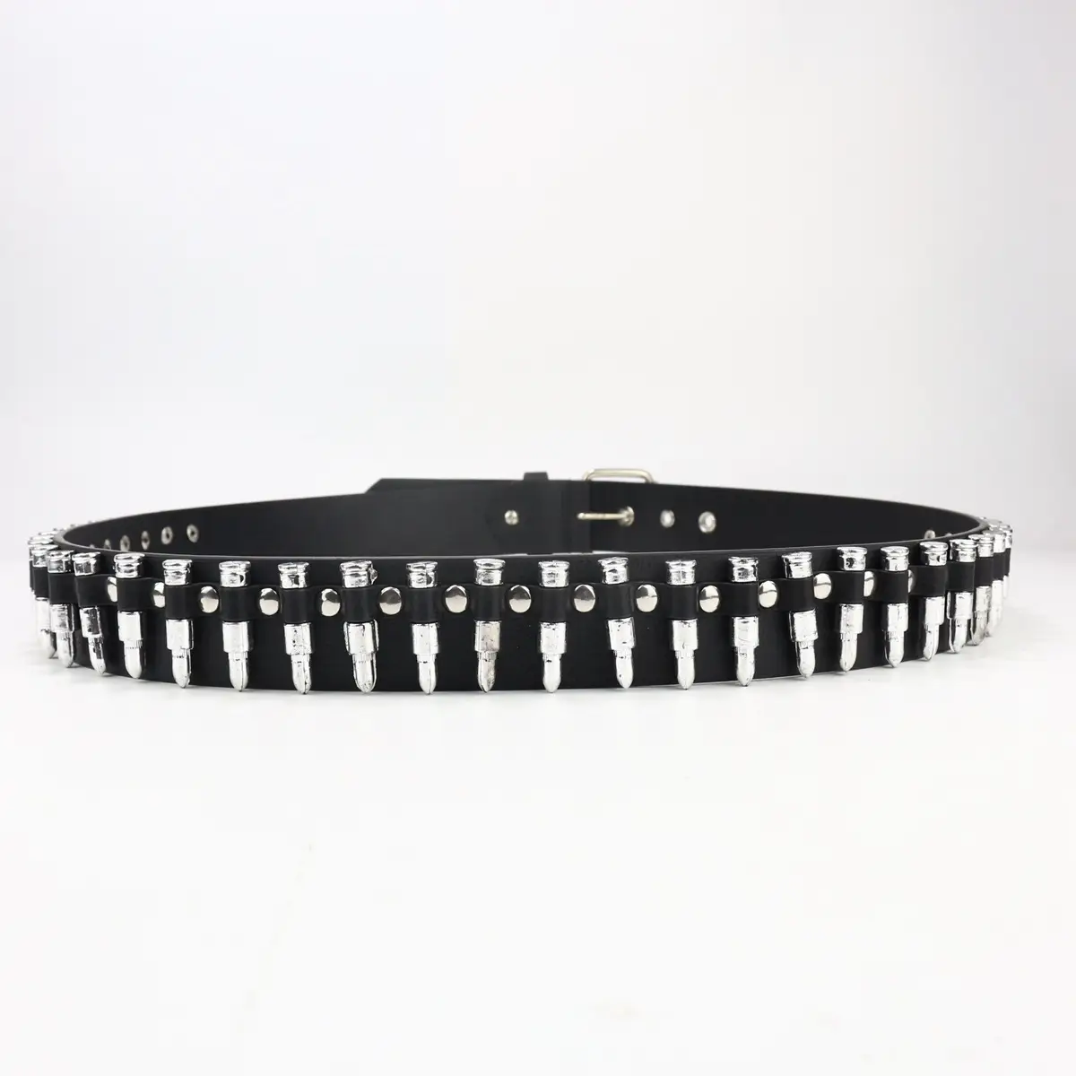 Black Punk Belt with Diamond Stoppers for Women & Men