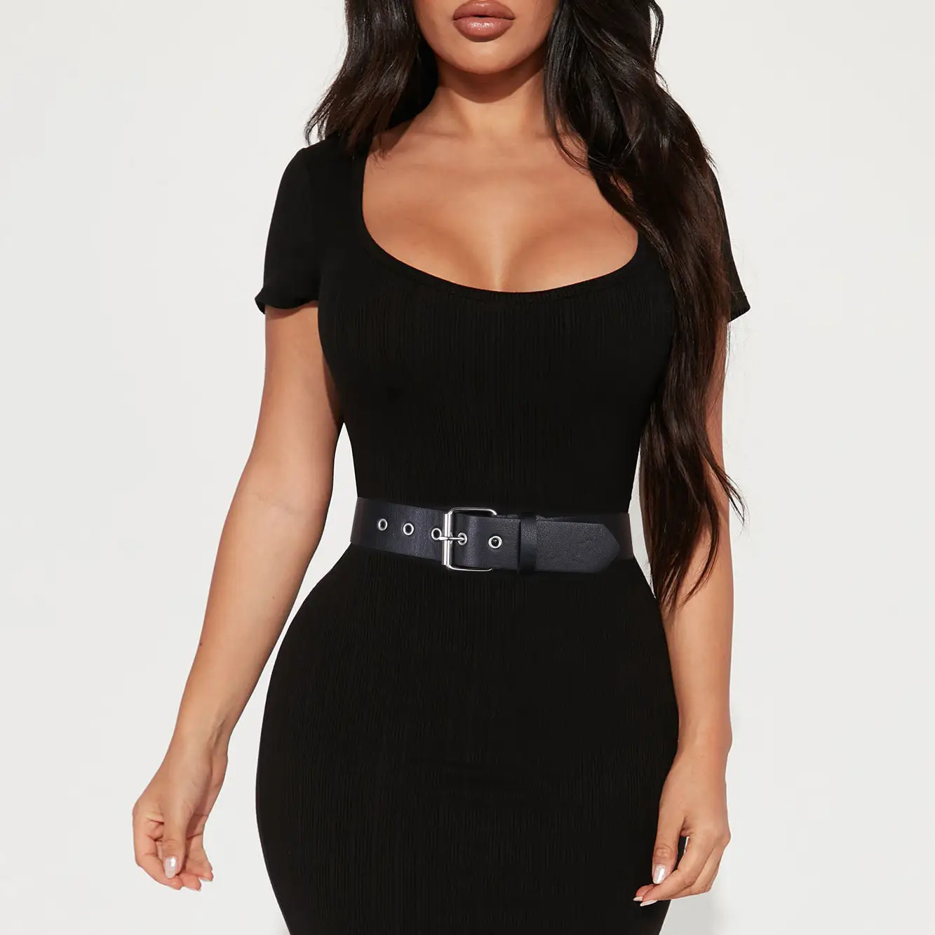 Black Punk Belt with Diamond Stoppers for Women & Men — feature 18