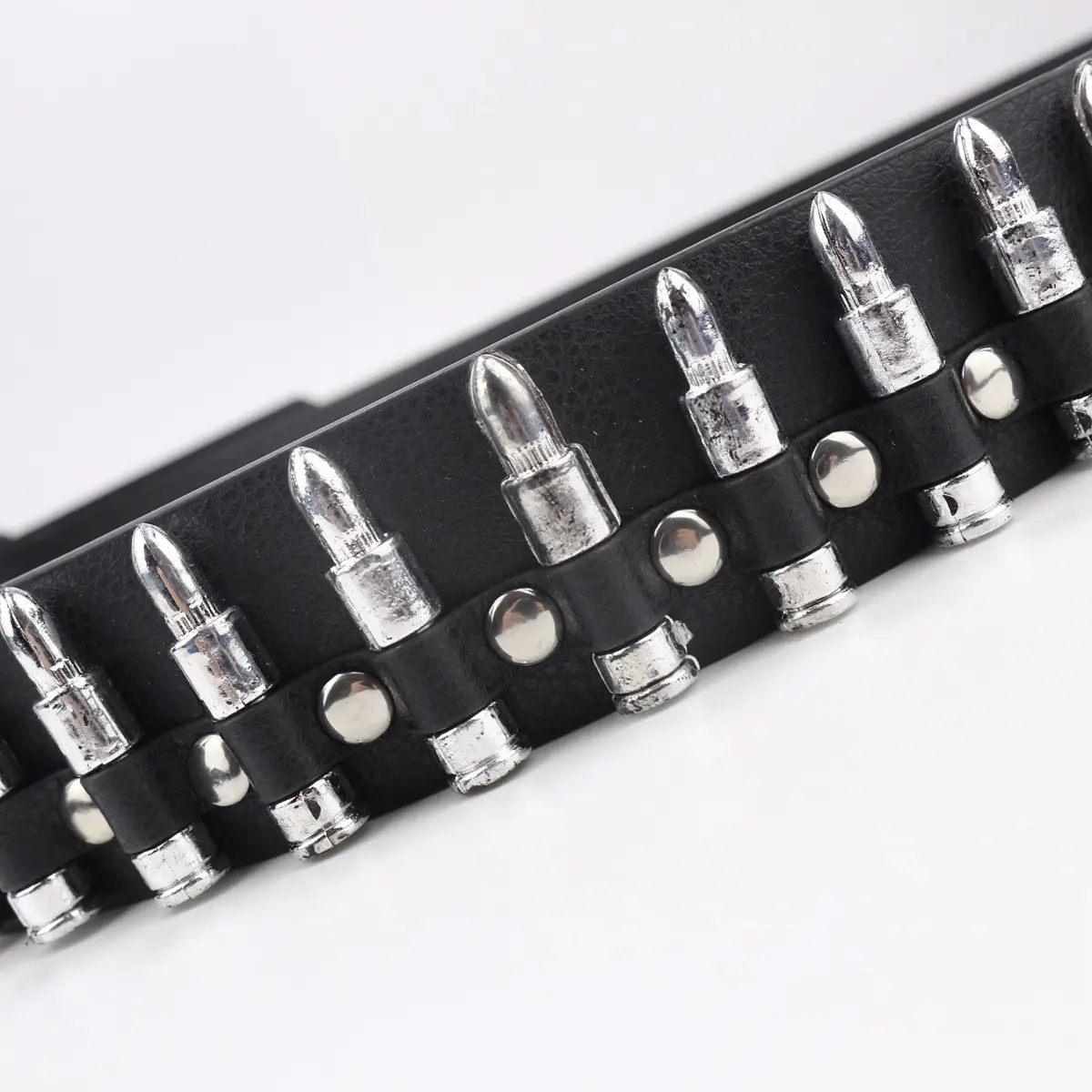 Black Punk Belt with Diamond Stoppers for Women & Men — feature 26
