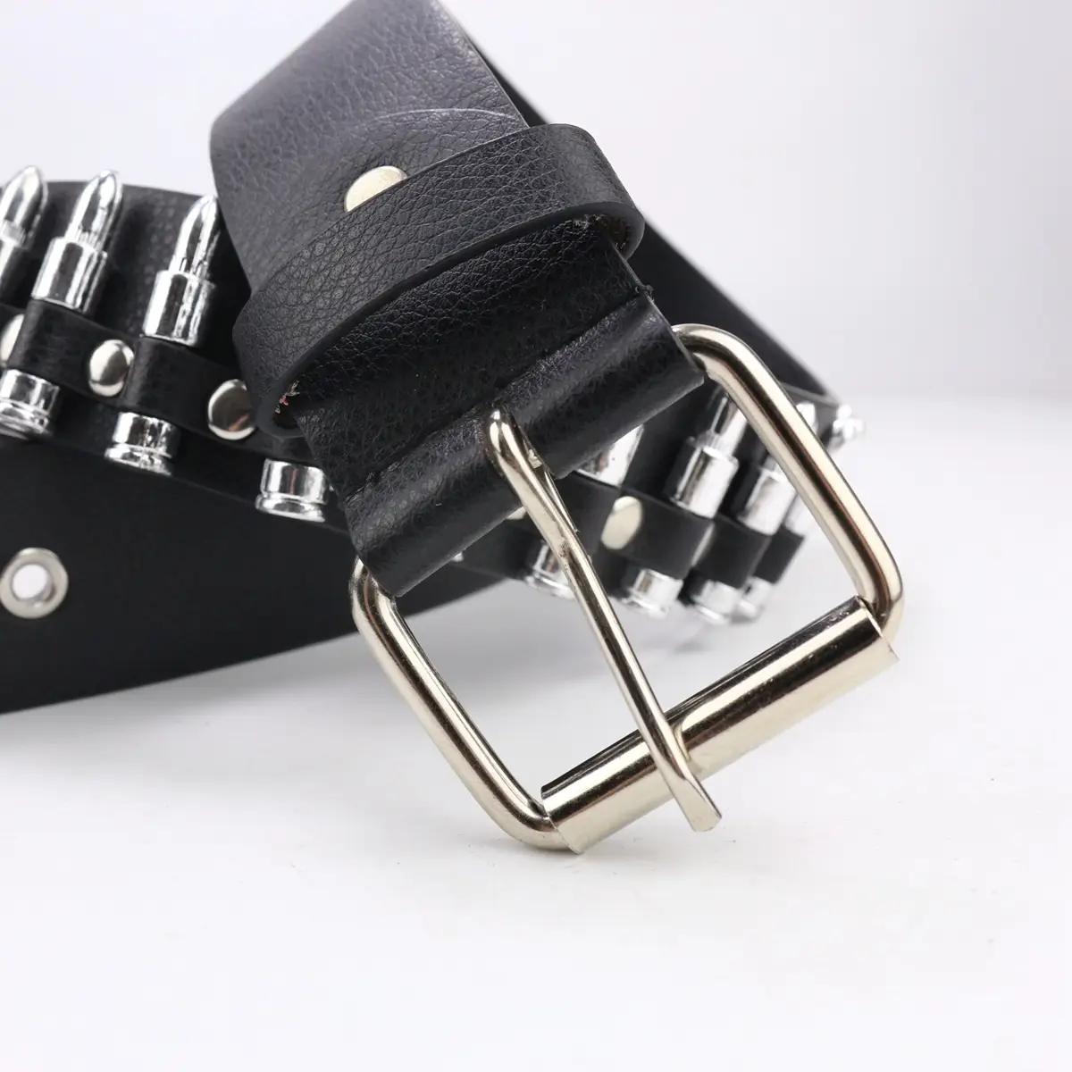 Black Punk Belt with Diamond Stoppers for Women & Men — feature 28
