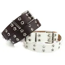 Black Punk Belt with Diamond Stoppers for Women & Men — feature 3