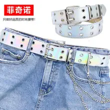 Black Punk Belt with Diamond Stoppers for Women & Men — feature 5