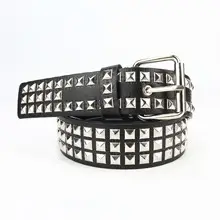 Black Punk Belt with Diamond Stoppers for Women & Men — feature 6