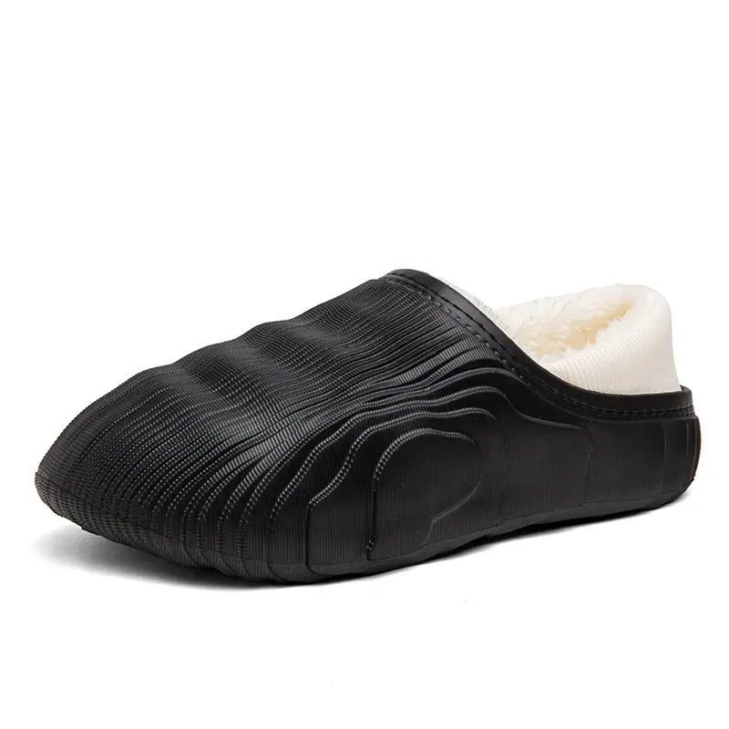 New Fashion Casual Cotton Slippers Couple Lazy Shoes fleece-lined Warm Parent-Child Waterproof Bag with Shit Feeling Wool Slippers - Image 5