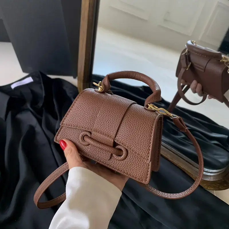 Brown Leather Shoulder Messenger Bag for Women 2023 - Image 8