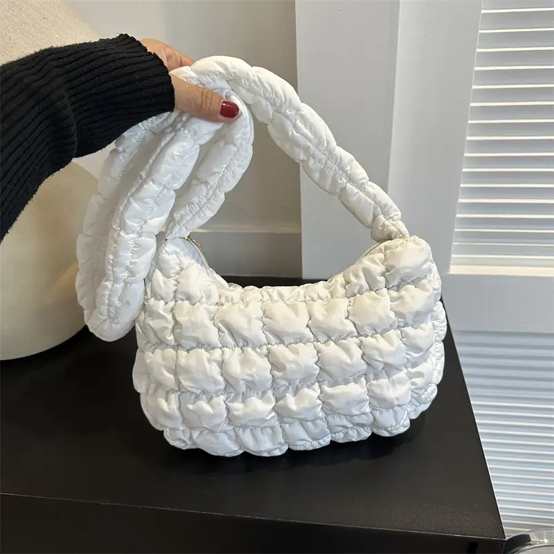 Black Quilted Shoulder Bag for Women 2023 Winter - Image 8